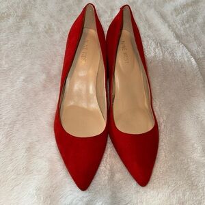 Nine West Red Suede Low Block Heels